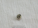 CZ Pave Silver Bead, Clear Rose Gold Drum #249, 6 x 8 mm Diamond Pave Drum
