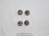 CZ Paved Silver Beads, Large or Small Hole 11 mm Gold Filigree Round Beads #240, Rose Cubic Zirconia Paved CZ Focal Beads