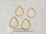 Teardrop Charm, 22 x 35 mm - Brushed Gold Flat Ring Charms, #810