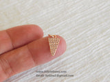 Tiny Triangle 3 pieces CZ Charm Micro Pave Rose Gold Cubic Zirconia Arrow Dangle 8 x 15 mm