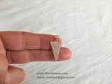 CZ Pave Arrow Pendant, Cubic Zirconia Arrowhead, Triangle Shape Charms