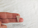 CZ Pave Arrow Pendant, Cubic Zirconia Arrowhead, Triangle Shape Charms