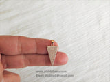 CZ Pave Arrow Pendant, Cubic Zirconia Arrowhead, Triangle Shape Charms