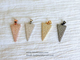 CZ Pave Arrow Pendant, Cubic Zirconia Arrowhead, Triangle Shape Charms