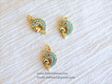 Turquoise Blue Dolphin Charm Pendant Gold Plated Fish Marine Animal Charm Connector Pendant Bracelet Necklace AGGSM267