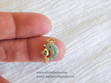 Turquoise Blue Dolphin Charm Pendant Gold Plated Fish Marine Animal Charm Connector Pendant Bracelet Necklace AGGSM267