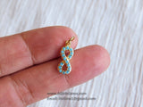 Gold Plated Turquoise Blue Infinity Charm Pendant Gold Plated Charm Connector Pendant Bracelet Necklace AGGSM267