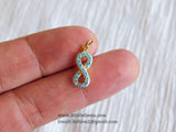 Gold Plated Turquoise Blue Infinity Charm Pendant Gold Plated Charm Connector Pendant Bracelet Necklace AGGSM267