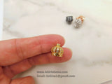 CZ Pave Tassel Cap, Crown Tassel Cap Bead #129, Rose