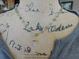 Labradorite Gemstone Rosary Chain, 4 mm Gold Round Beaded Chain CH #330, Boho Jewelry Chains