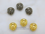 Tiger Charm Beads, 2 Pcs Gold or Black Leopard Cat Focal Bead #91, Gold Tiger Animal