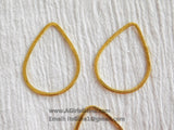 Teardrop Charm, 22 x 35 mm - Brushed Gold Flat Ring Charms, #810