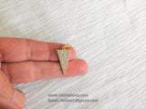 CZ Pave Triangle Arrow Charm, Gold Cubic Zirconia Arrowhead Pendants for Bracelet Necklace