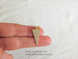 CZ Pave Triangle Arrow Charm, Gold Cubic Zirconia Arrowhead Pendants for Bracelet Necklace