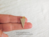 CZ Pave Triangle Arrow Charm, Gold Cubic Zirconia Arrowhead Pendants for Bracelet Necklace