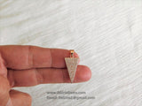 CZ Pave Arrow Pendant, Cubic Zirconia Arrowhead, Triangle Shape Charms