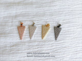 Arrow Charm, CZ Micro Pave Arrowhead Triangle Pendants, Gunmetal Black
