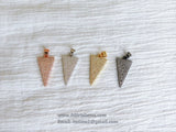 CZ Pave Arrow Pendant, Cubic Zirconia Arrowhead, Triangle Shape Charms