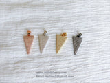 Arrow Charm, CZ Micro Pave Arrowhead Triangle Pendants, Gunmetal Black