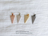 Arrow Charm, CZ Micro Pave Arrowhead Triangle Pendants, Gunmetal Black