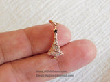 Micro Pave CZ Christmas Tree Charm, CZ Rose Gold Plated Christmas #259, Christmas Gifts