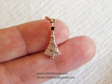 Micro Pave CZ Christmas Tree Charm, CZ Rose Gold Plated Christmas #259, Christmas Gifts