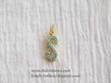 Gold Plated Turquoise Blue Infinity Charm Pendant Gold Plated Charm Connector Pendant Bracelet Necklace AGGSM267