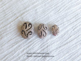 Cubic Zirconia Flat Oval Beads, Silver Pave CZ Beads Egg Shaped, Medium Filigree Bead