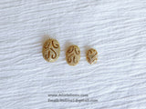 Oval Egg Carved Vintage Flat Bead, Micro Pave Rose Gold Plated Oval, 11 x 15 and 9 x 11 mm Focal Beads