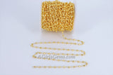 Gold Pyrite Chain, Religious Chain for Fashion Jewelry CH# 505, 4 mm Faceted Natural Pyrite Rosary Beads Gold Rosary Chain