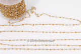 Gold AB Rosary Chain Clear Crystal, Silver Beads and Gold Mystic Yellow CH #327, Multi Color Rosary Chain 4 mm Rondelle