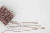 Pink Rosary Crystal Black Chain, 4 mm Rondelle Wire Wrapped CH #332, Jewelry Chains