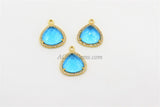 December Birthstone Pendants, CZ Micro Pave Blue Topaz Birthday Triangle/Teardrop Blue Charms, Cubic Zirconia Jewelry Making - A Girls Gems