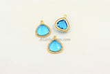 December Birthstone Pendants, CZ Micro Pave Blue Topaz Birthday Triangle/Teardrop Blue Charms, Cubic Zirconia Jewelry Making - A Girls Gems