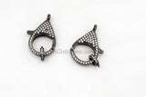 Large Lobster Clasp, 18 x 26 mm Gold, Gunmetal Black Micro CZ Double Sided