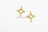Diamond Charm Connectors, CZ Micro Pave Charms Diamond Shape Kite, Size 16 x 21 mm