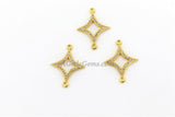 Diamond Charm Connectors, CZ Micro Pave Charms Diamond Shape Kite, Size 16 x 21 mm
