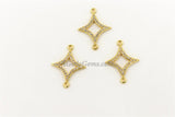 Diamond Charm Connectors, CZ Micro Pave Charms Diamond Shape Kite, Size 16 x 21 mm