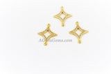 Diamond Charm Connectors, CZ Micro Pave Charms Diamond Shape Kite, Size 16 x 21 mm