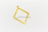 Diamond Shape Charms, Large Brushed Gold Diamond Pendants #668, Necklace and Earrings Charm 38 x 56 mm