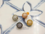 Micro Pave Beads, Rose Gold CZ Round Beads, ALL Sizes Cubic Zirconia Diamond Pave