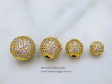 Gunmetal Black CZ Beads, Cubic Zirconia Diamond Pave Round Beads # 71, Diamond Pave Round Balls