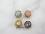 Micro Pave Beads, Rose Gold CZ Round Beads, ALL Sizes Cubic Zirconia Diamond Pave