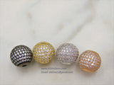 Gunmetal Black CZ Beads, Cubic Zirconia Diamond Pave Round Beads #71, Diamond Pave Round Balls