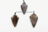 Arrowhead Charm Pendants, CZ Micro Pave Beige AG# 665, Gray Jasper Arrow Charms