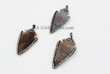 Arrowhead Charm Pendants, CZ Micro Pave Beige AG# 665, Gray Jasper Arrow Charms