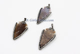 Arrowhead Charm Pendants, CZ Micro Pave Beige AG# 665, Gray Jasper Arrow Charms