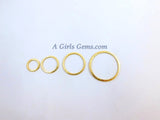 Brushed Gold Washer Charms, Gold Round O Connector Ring Hoop Charms #790, Sizes 15 - 60 mm