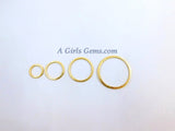 Brushed Gold Washer Charms, Gold Round O Connector Closed Ring Hoop Charms #794, Sizes 15 - 60 mm