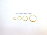 Brushed Gold Washer Charms, Gold Round O Connector Ring Hoop Charms #790, Sizes 15 - 60 mm